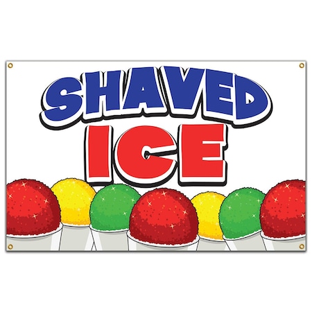 Signmission Shaved Ice Banner Concession Stand Food Truck Single Sided B-Shaved Ice19